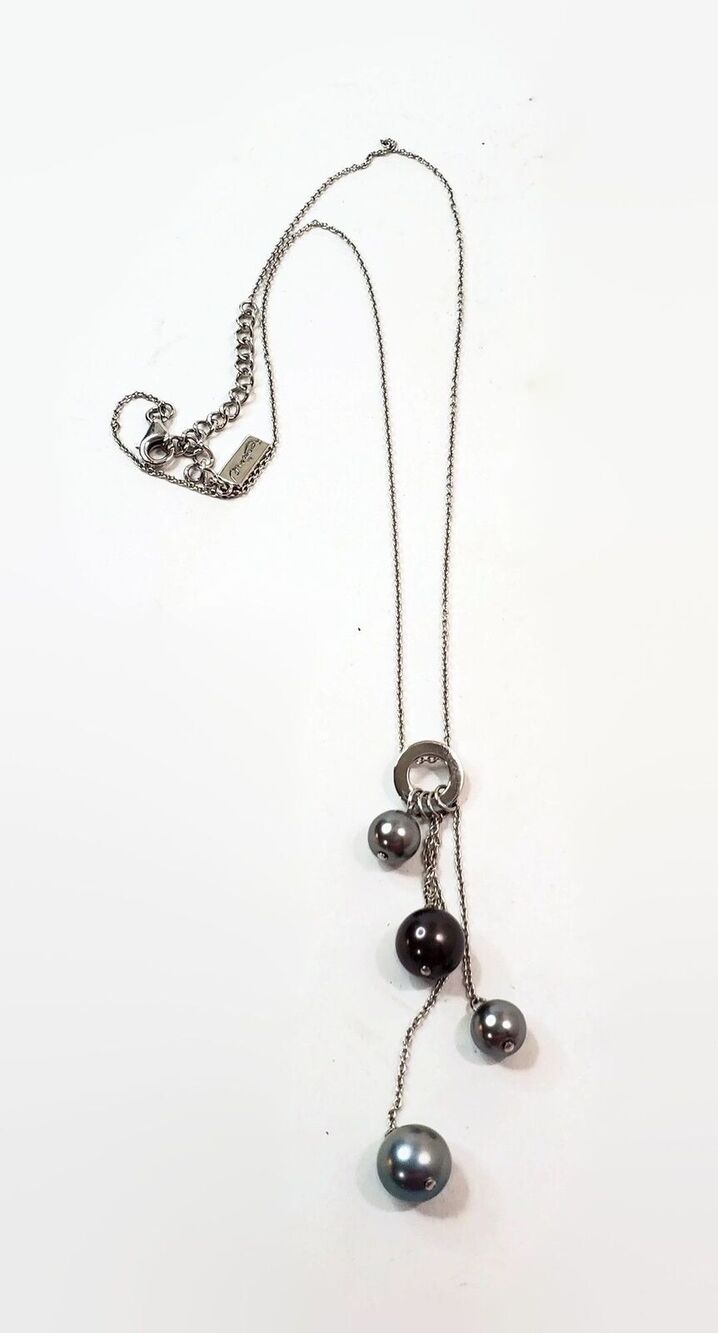 Marina Q Sterling Silver & Faux Pearl Drop Necklace